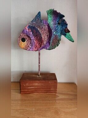 Nautical Handcrafted Multicolor Fish Ornament - Decorative Aquarium Accent